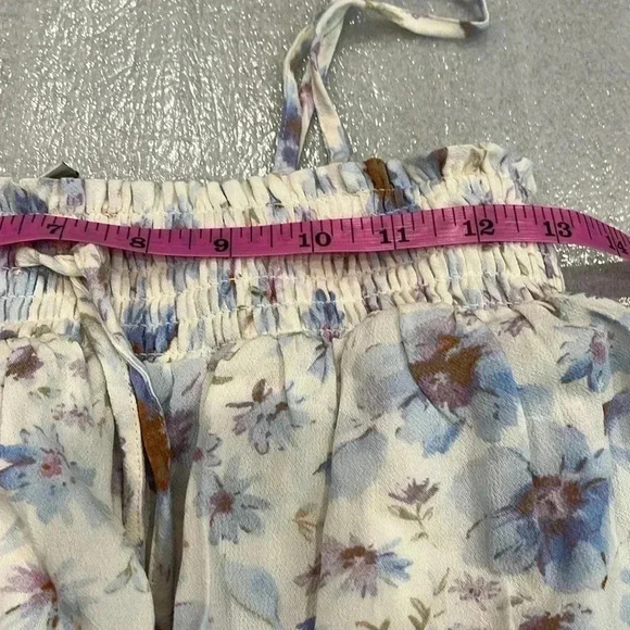 [S]American Eagle  Double spaghetti Straps Floral Ruffle Maxi Tiered Dress - Picture 10 of 14
